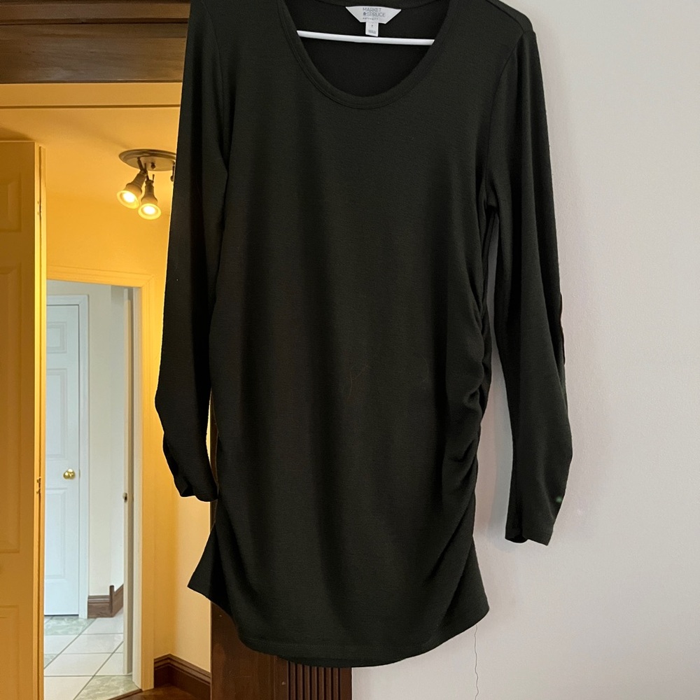 Market & Spruce Dark Green Long Sleeve Tunic | Maternity